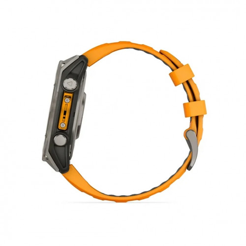 Спортивные часы Garmin Fenix 8 51mm AMOLED Sapphire Titanium w. Spark Orange/Graphite Silicone Band (010-02905-10/11/53) - ТвойGadget