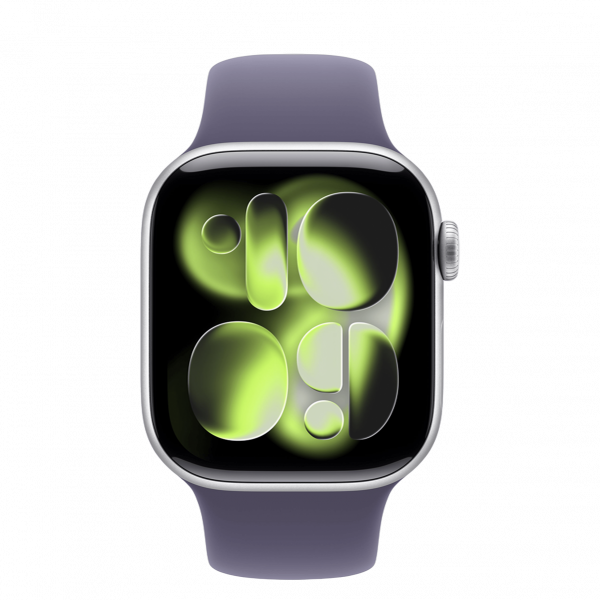 Apple Watch Series 11 GPS + Cellular 42mm Silver Alu. Case w. Purple Fog S. Band — M/L (MF8J4) - ТвойGadget