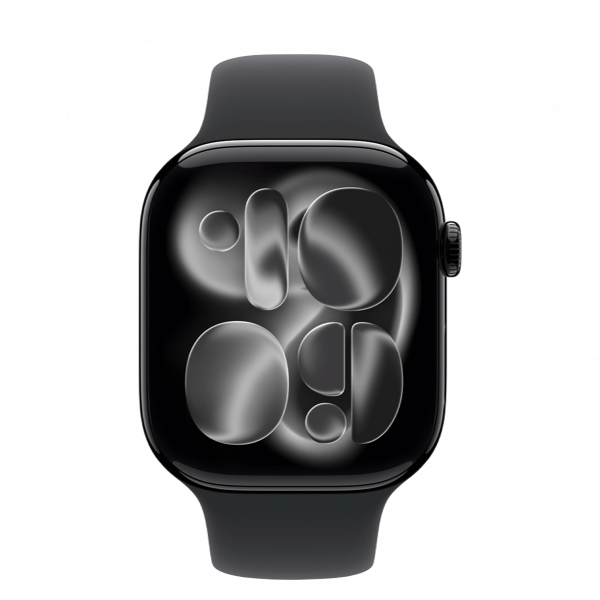Apple Watch Series 11 GPS 42mm Jet Black Alu. Case w. Black S. Band – S/M (MEQT4) - ТвойGadget