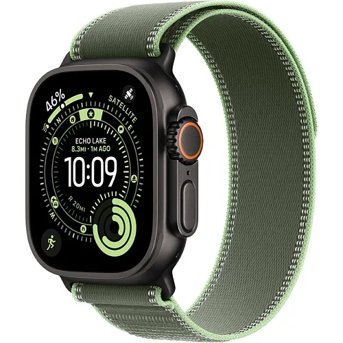Apple Watch Ultra 3 49mm Black Titanium Case with Green:Neon Trail Loop1 Apple Watch Ultra 3 GPS + Cellular 49mm Black Tit. Case w. Green/Neon Trail Loop – M/L (MF254+MG9P4) - ТвойGadget
