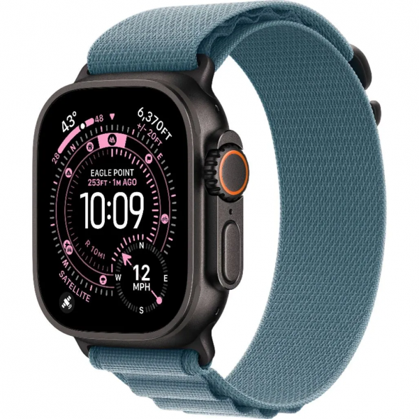 Apple Watch Ultra 3 49mm Black Titanium Case with Light Blue Alpine Loop1 Apple Watch Ultra 3 GPS + Cellular 49mm Black Tit. Case w. Light Blue Alpine Loop – Small (MF254+MG9K4) - ТвойGadget