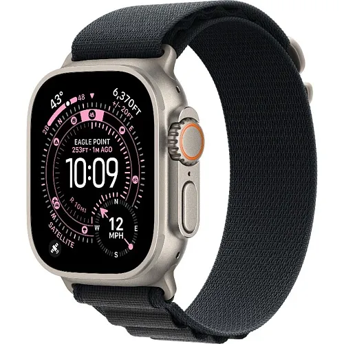 Apple Watch Ultra 3 49mm Natural Titanium Case with Black Alpine Loop1 Apple Watch Ultra 3 GPS + Cellular 49mm Natural Tit. Case w. Black Alpine Loop – Medium (MF1V4+MFTF4) - ТвойGadget