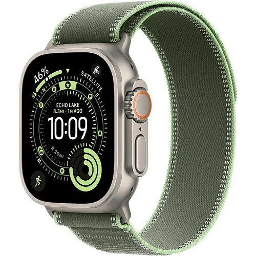 Apple Watch Ultra 3 49mm Natural Titanium Case with Green:Neon Trail Loop1 Apple Watch Ultra 3 GPS + Cellular 49mm Natural Tit. Case w. Green/Neon Trail Loop – M/L (MF1V4+MFT54) - ТвойGadget