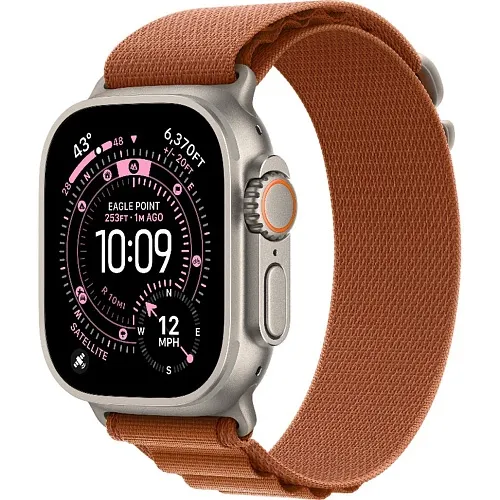 Apple Watch Ultra 3 49mm Natural Titanium Case with Terra Cotta Alpine Loop1 Apple Watch Ultra 3 GPS + Cellular 49mm Natural Tit. Case w. Terra Cotta A. Loop – Large (MF1V4+MFTD4) - ТвойGadget