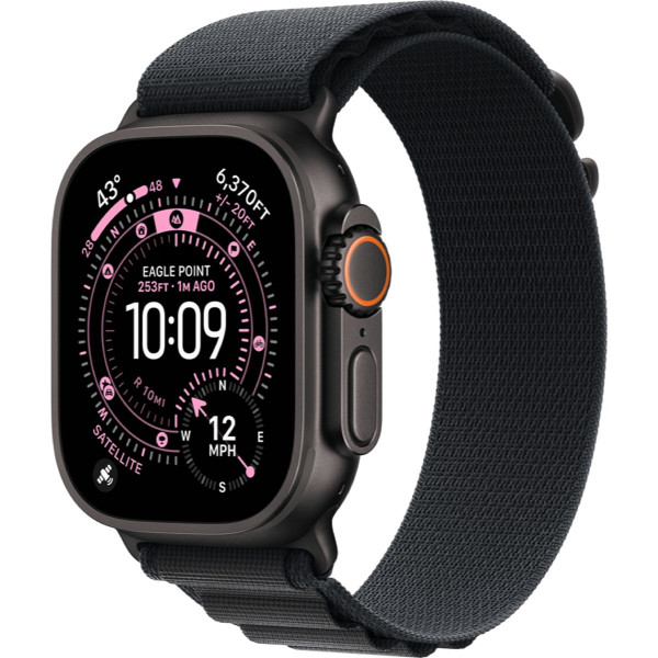Apple Watch Ultra 3 GPS + Cellular 49mm Black Tit. Case w. Black Alpine Loop1 Apple Watch Ultra 3 GPS + Cellular 49mm Black Tit. Case w. Black Alpine Loop – Large (MF0X4) - ТвойGadget