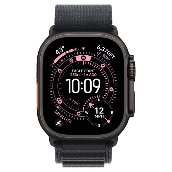 Apple Watch Ultra 3 GPS + Cellular 49mm Black Tit. Case w. Black Alpine Loop – Large (MF0X4) - ТвойGadget