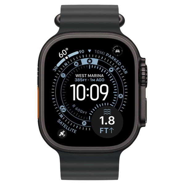 Apple Watch Ultra 3 GPS + Cellular 49mm Black Tit. Case w. Black/Charcoal Trail Loop – M/L (MF1H4) - ТвойGadget
