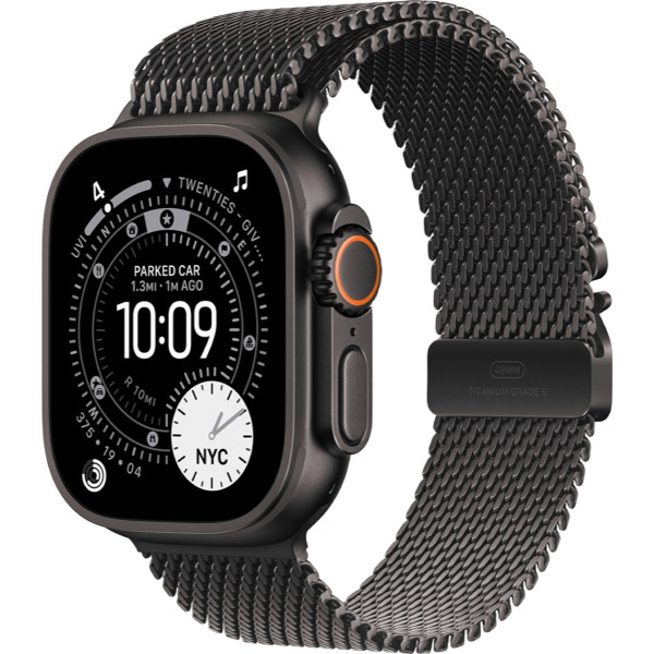 Apple Watch Ultra 3 GPS + Cellular 49mm Black Tit. Case w. Black Tit. Milanese Loop 1 Apple Watch Ultra 3 GPS + Cellular 49mm Black Tit. Case w. Black Tit. Milanese Loop – Small (MF1N4) - ТвойGadget