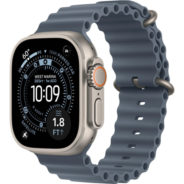 Apple Watch Ultra 3 GPS + Cellular 49mm Natural Tit. Case w. Anchor Blue Ocean Band1 Apple Watch Ultra 3 GPS + Cellular 49mm Natural Tit. Case w. Anchor Blue Ocean Band (MEWH4) - ТвойGadget