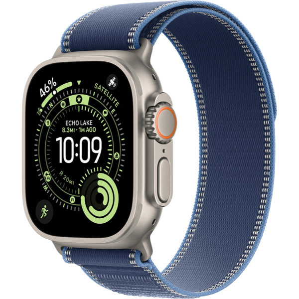 Apple Watch Ultra 3 GPS + Cellular 49mm Natural Tit. Case w. Blue:Bright Blue Trail Loop1 Apple Watch Ultra 3 GPS + Cellular 49mm Natural Tit. Case w. Blue/Bright Blue Trail Loop – S/M (MEWR4) - ТвойGadget