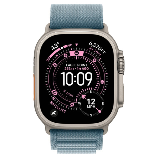 Apple Watch Ultra 3 GPS + Cellular 49mm Natural Tit. Case w. Light Blue Alpine Loop – Medium (MEWM4) - ТвойGadget