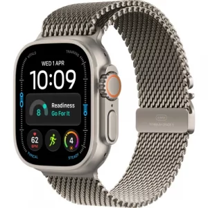 Apple Watch Ultra 4 Natural Titanium Case with Natural Titanium Milanese Loop - Small (MJA84)