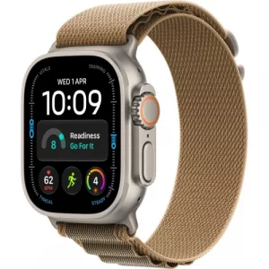 Apple Watch Ultra 4 Natural Titanium Case with Desert Alpine Loop - Small (MJAE4)