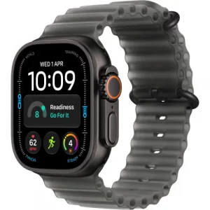 Apple Watch Ultra 4 Black Titanium Case with Translucent Black Ocean Band (MJAY4)