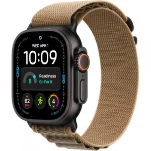 Apple Watch Ultra 4 Black Titanium Case with Desert Alpine Loop - Medium (MJCT4+MKF44)