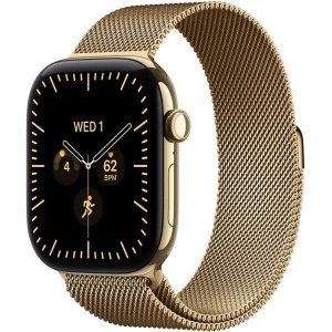 Apple Watch Series 12 GPS + Cellular 46mm Radiant Gold Tit. Case w. Radiant Gold Milanese L. S/M (MJGU4)